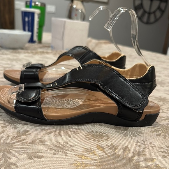 Black Leather Sandals - Picture 2 of 3
